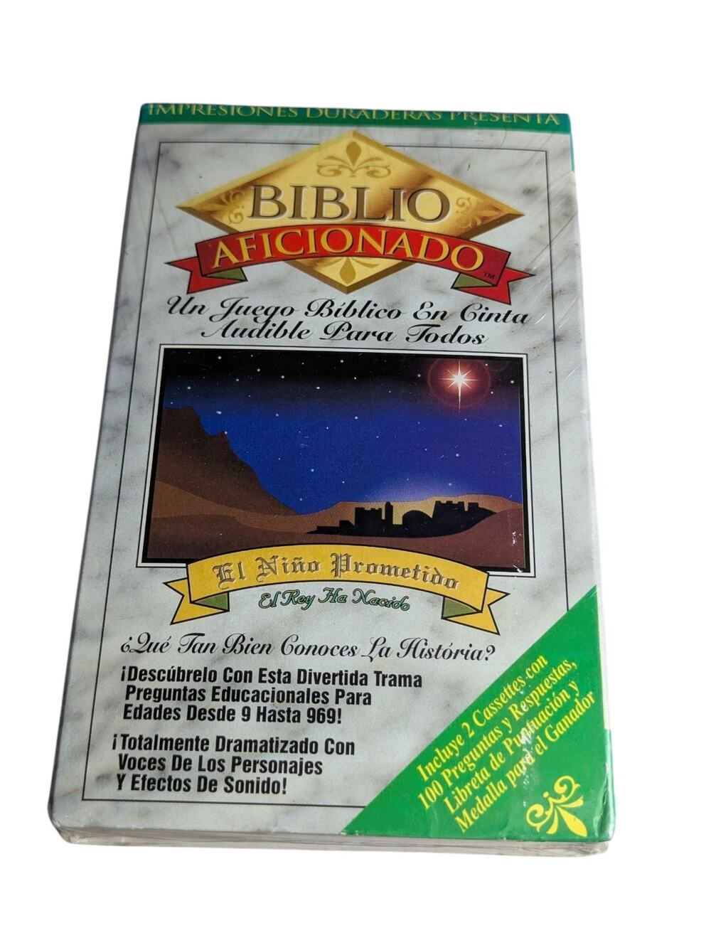 Vintage 1994 Biblio Aficionado 2 Cassette Tape Spanish Bible Trivia Game SEALED